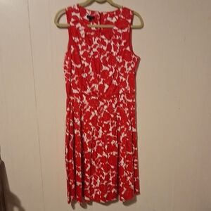 Talbots Red and White Kids Floral Dress
